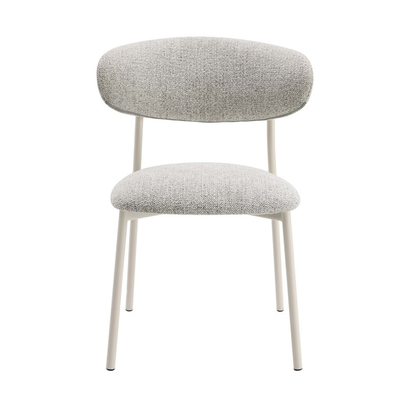 Chaise d'appoint en tissu gris clair, ensemble de 2