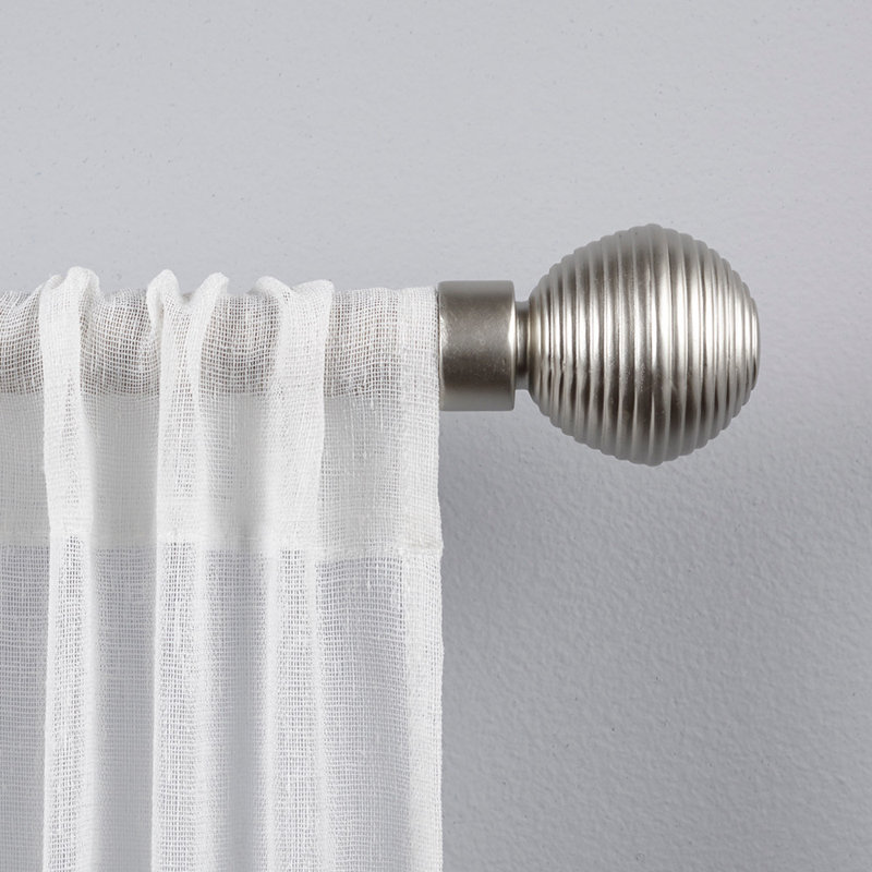 Grijalva Adjustable 1" Single Curtain Rod, 36" - 72", Silver