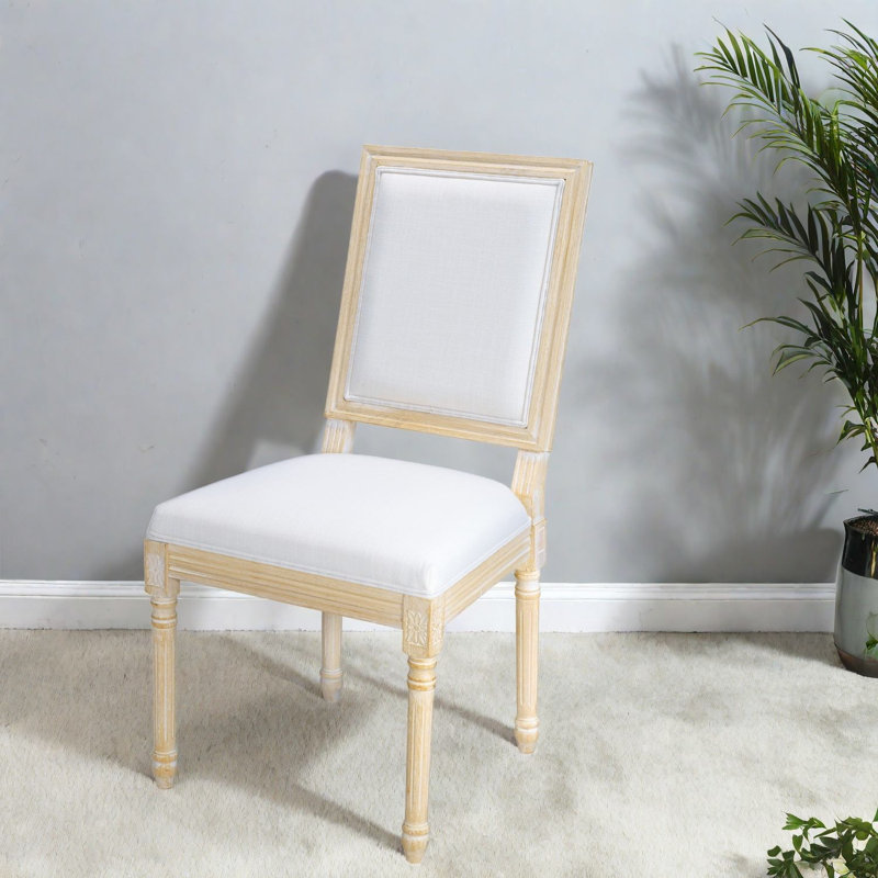 Ensemble de 2 chaises de salle à manger rembourrées en bois de lin