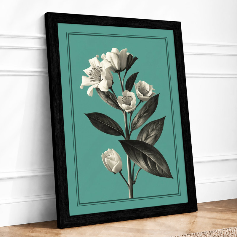 Delicate Stem In Bloom Botanical - Print, A1 - 84.1 x 59.4 cm, Black