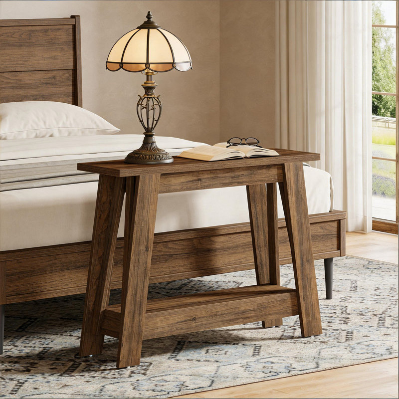 Rustic Console Table,2-Tier Entryway Table,Narrow Sofa Table