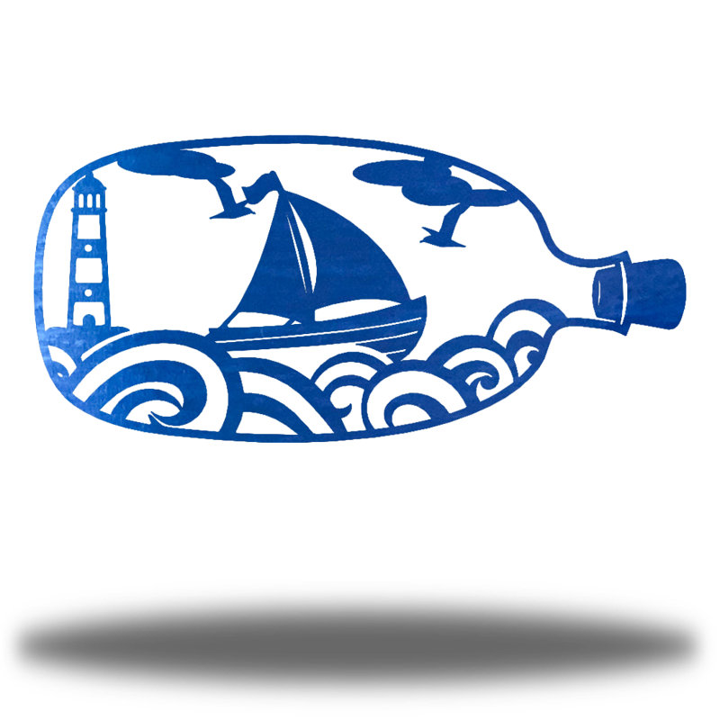 Décoration murale Amartya, Bleu, H 8,25 po x l 18 po x P 0,0125 po