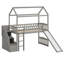 Loft House Bed With Slide-2106890597