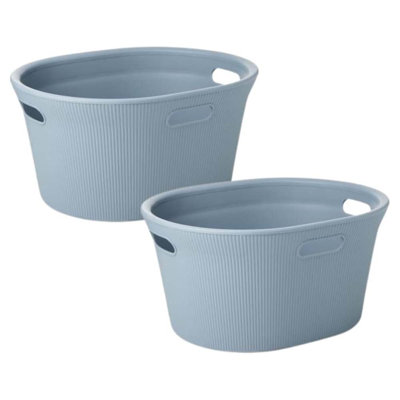Ribbed Laundry Basket
