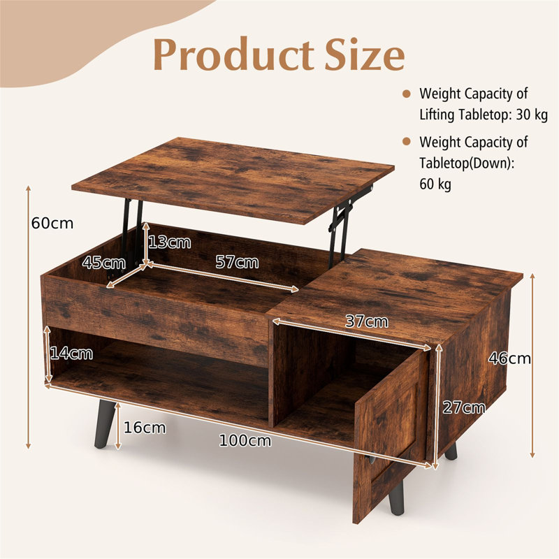 Lift Top Coffee Table with Storage