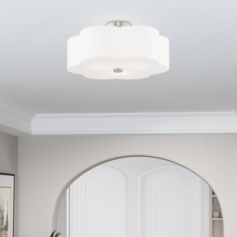 Plafonnier semi-encastré 3 lumières Vino, H 8,5 po x l 18 po x P 18 po