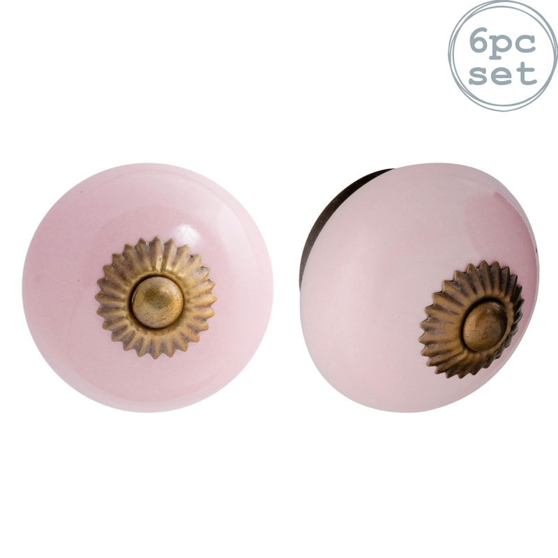 Nicola Spring - Round Ceramic Cabinet Knobs, Pink