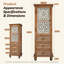 Armoire de rangement rustique en bois avec porte découpée décorative et 3 tiroirs, grand organisateur étroit pour le salon, la chambre à coucher