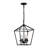 4-Light Lantern Geometric Chandelier in Matte Black