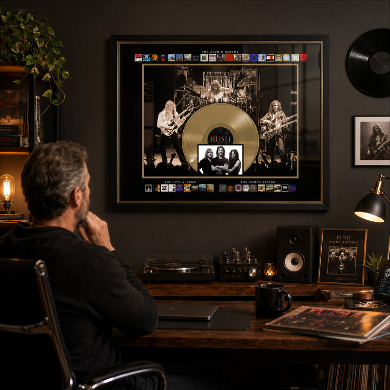 Rush, collection d'albums encadrés avec 45 disques