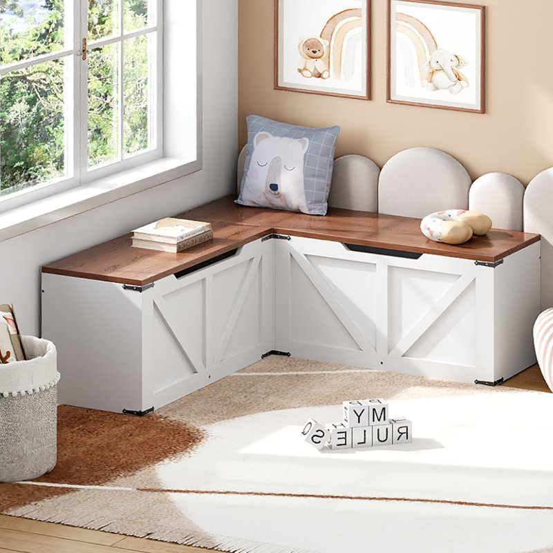 Banc de rangement en L Farmhouse
