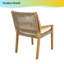 Chaises de salle à manger d'extérieur en bois d'acacia et osier avec coussins crème - capacité de 400 lb (ensemble de 2)