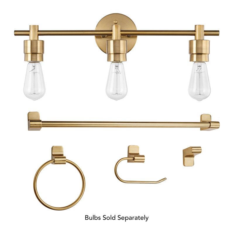 Alexandria 5-Piece Matte Brass Bathroom Set