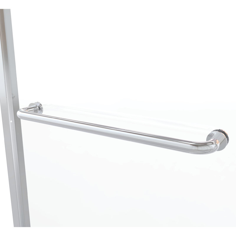 Infinity 29.25" W x 57" H Bypass Semi- Frameless Tub Door, Silver, Clear