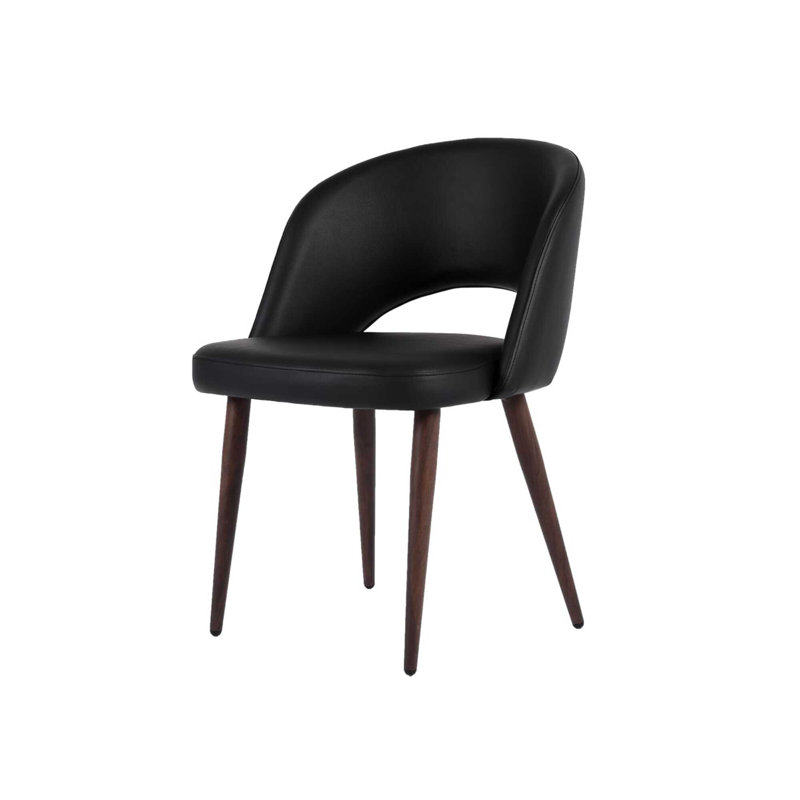 Kassondra 18'' H Polyurethane Upholstered Side Chair, Black