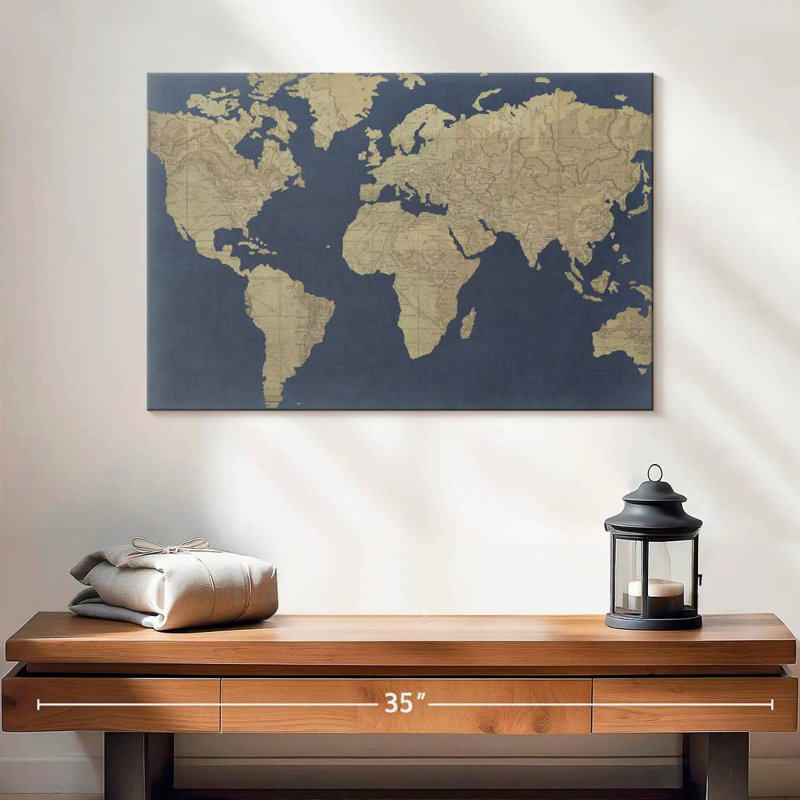 Aliaz Linen Map I, 16" H x 24" W
