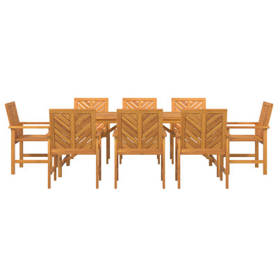  Ensemble de salle à manger de jardin 7 pièces en bois d'acacia massif