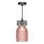 1 - Light Pink Ribbed Glass Pendant