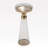 Modern Decorative Round Drink Table with Glass Base and Top with Gold Metal accent-173241786