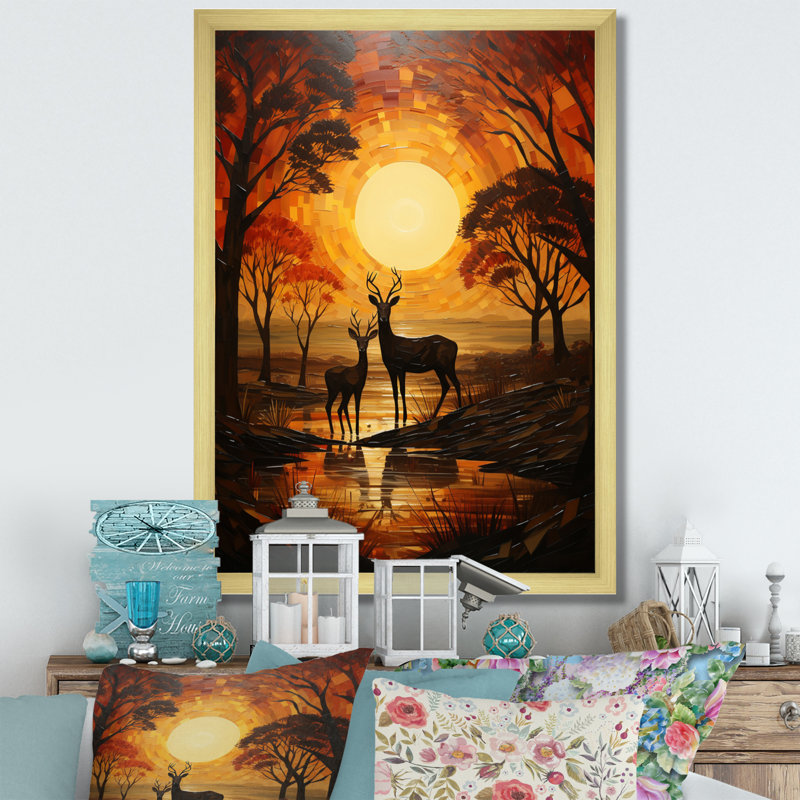 Letonya African Savannah Symphony IV, H 20 po x l 12 po x P 1 po, Encadrement doré