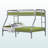 Brinda Metal Twin Size Bunk Bed in Silver Finish, 59.34'' H X 77.74'' W X 53.75'' L