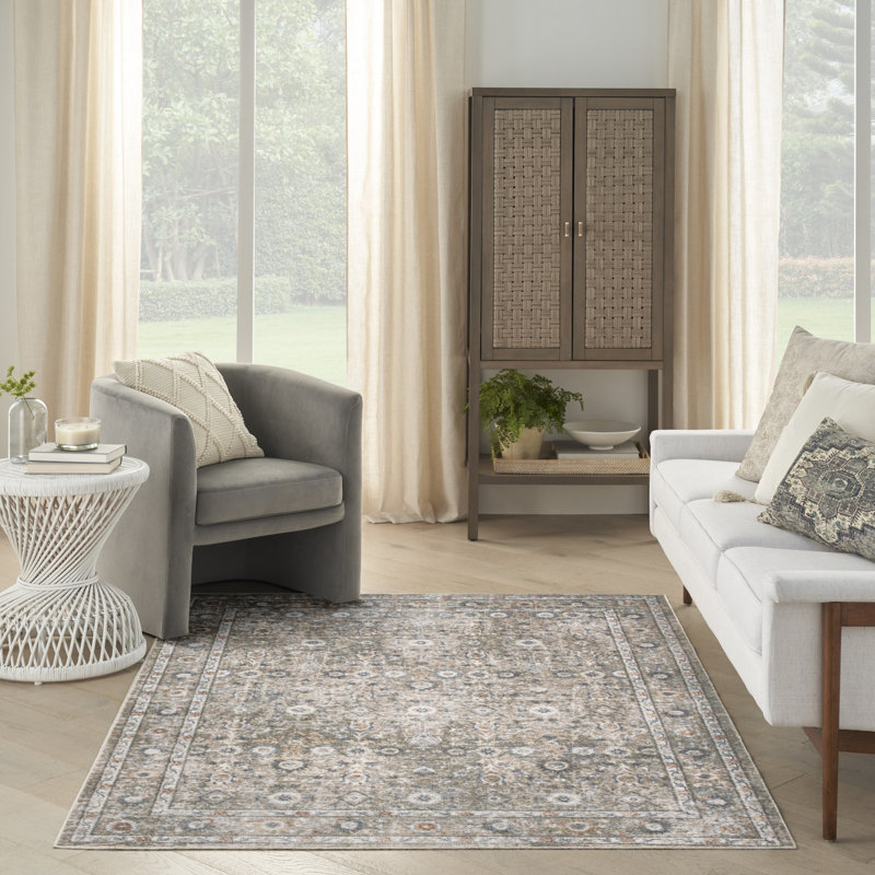 Tapis d'intérieur gris doré Nourison Astra, Rectangle 4 pi x 6 pi