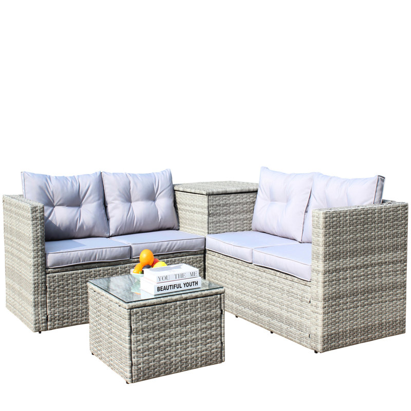 Patio en gris avec rangement - Design protégé et contemporain