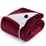 Bedsure Ribbed Flannel Heated Blanket