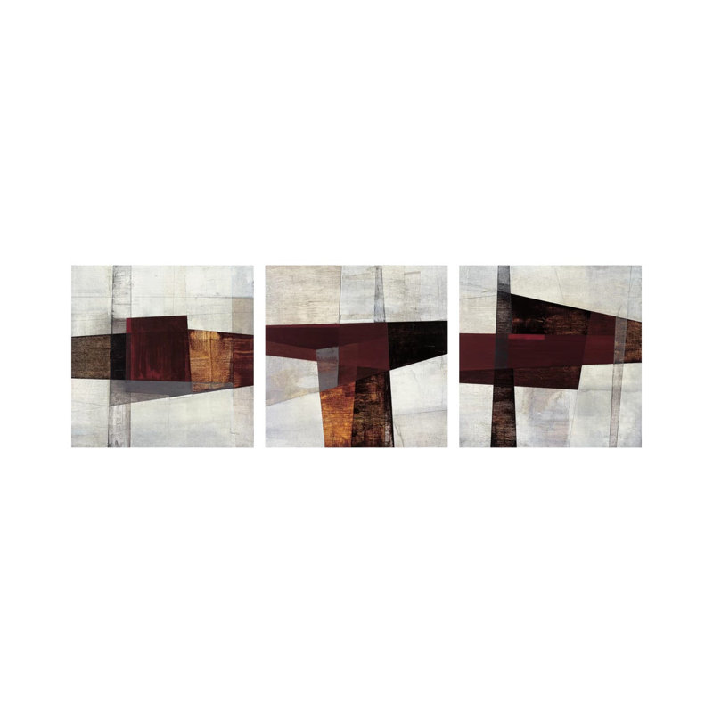 «Longcut Triptych», ensemble d'art mural sur toile tendue (ensemble de 3)