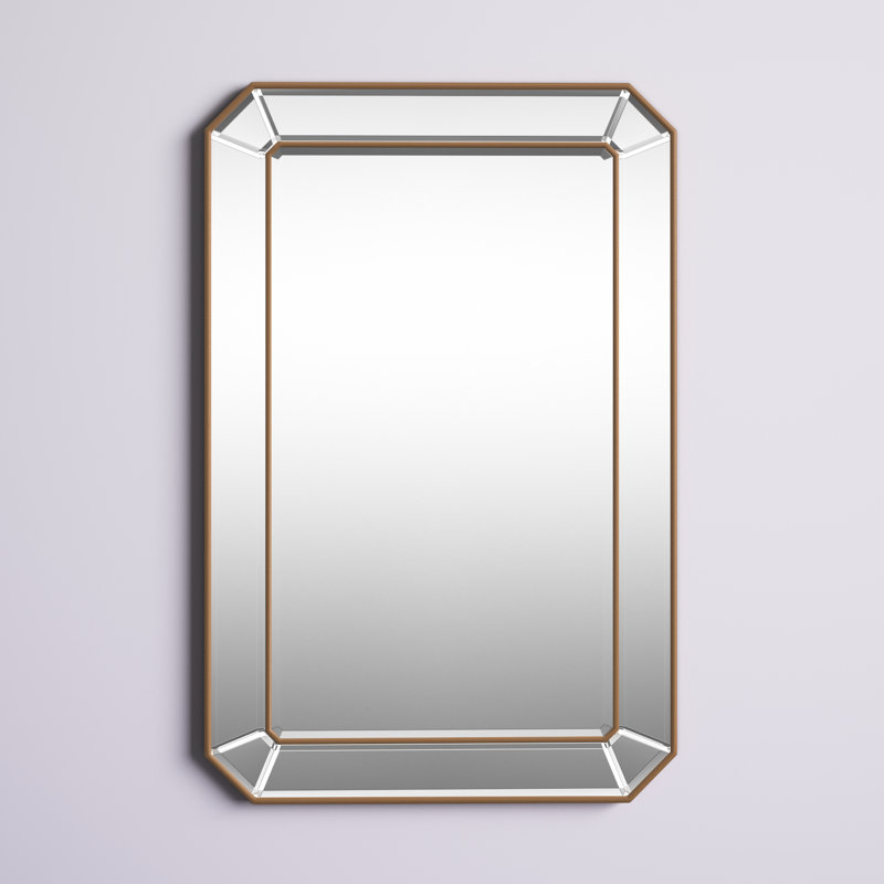 Bibiana Rectangle Wall Mirror, Gold Leaf
