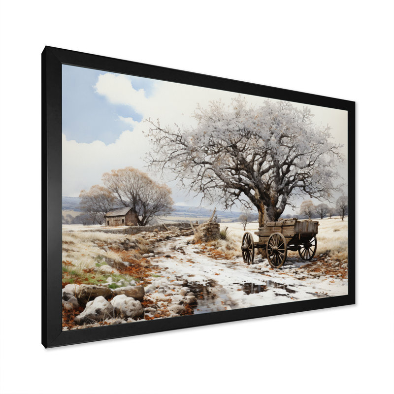 «White Old Cart Cart Legacy», reproduction sur toile, H 30 po x l 40 po x P 1,5 po, Cadre photo noir