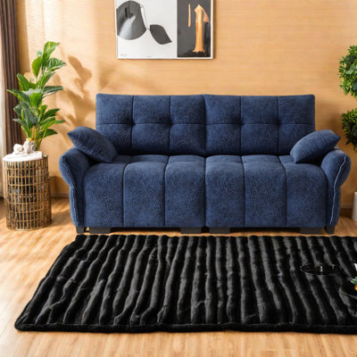 Comfortable Two-seater Sofas, Premium Chenille Modern Design For Living Room, Blue