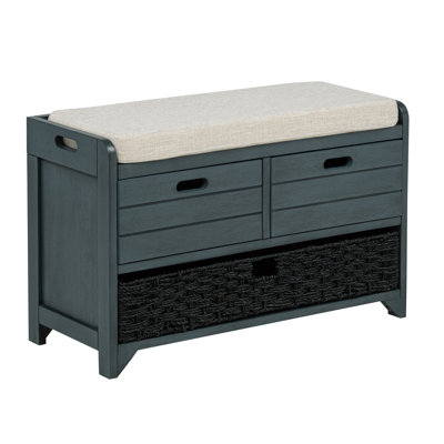 Entryway Bench with Removable Basket and Drawers