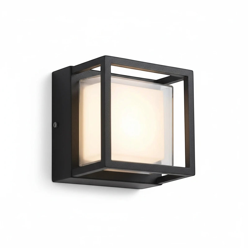 Matte Black Integrated LED Outdoor Wall Lantern