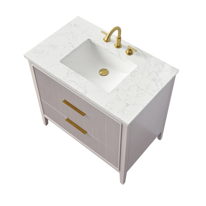 Emma 36" W Single Vanity, Taupe