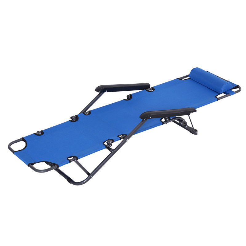 Aymelia 135cm Long Reclining Single Chaise, Blue