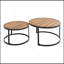 Ensemble de canapé modulaire d'extérieur 6 pièces avec tables basses gigognes rondes et canapé avec coussins pour patio, porche et jardin (gris)