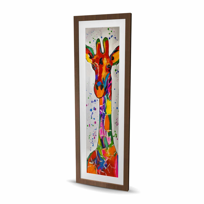 Impression abstraite girafe colorée - art de la faune à la maison