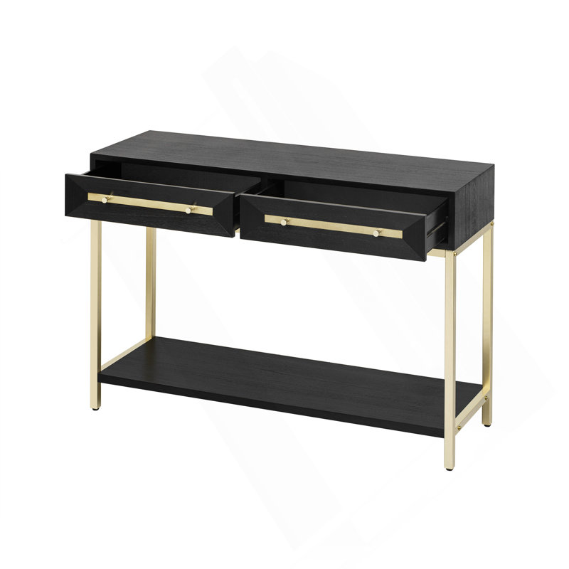 Zephira Console Table With 2 Drawers, Black