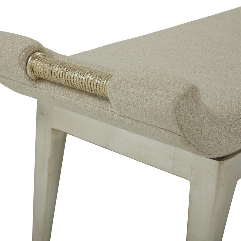 Wingtip Upholstered Bench, Cream