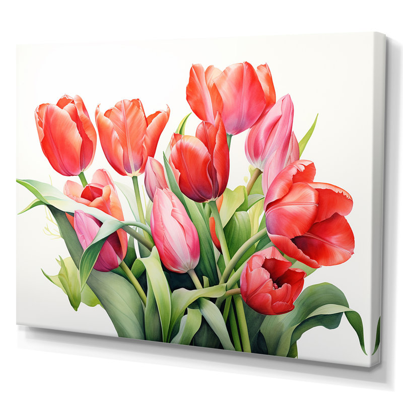 «Tulipes Minimalisme Dream I» sur toile, Toile tendue, 34" H x 44" W