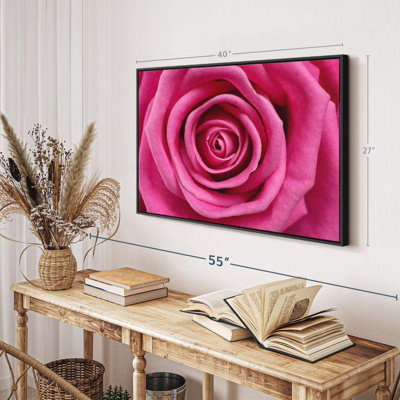 Impression sur toile rose vif, H 27 po x l 40 po