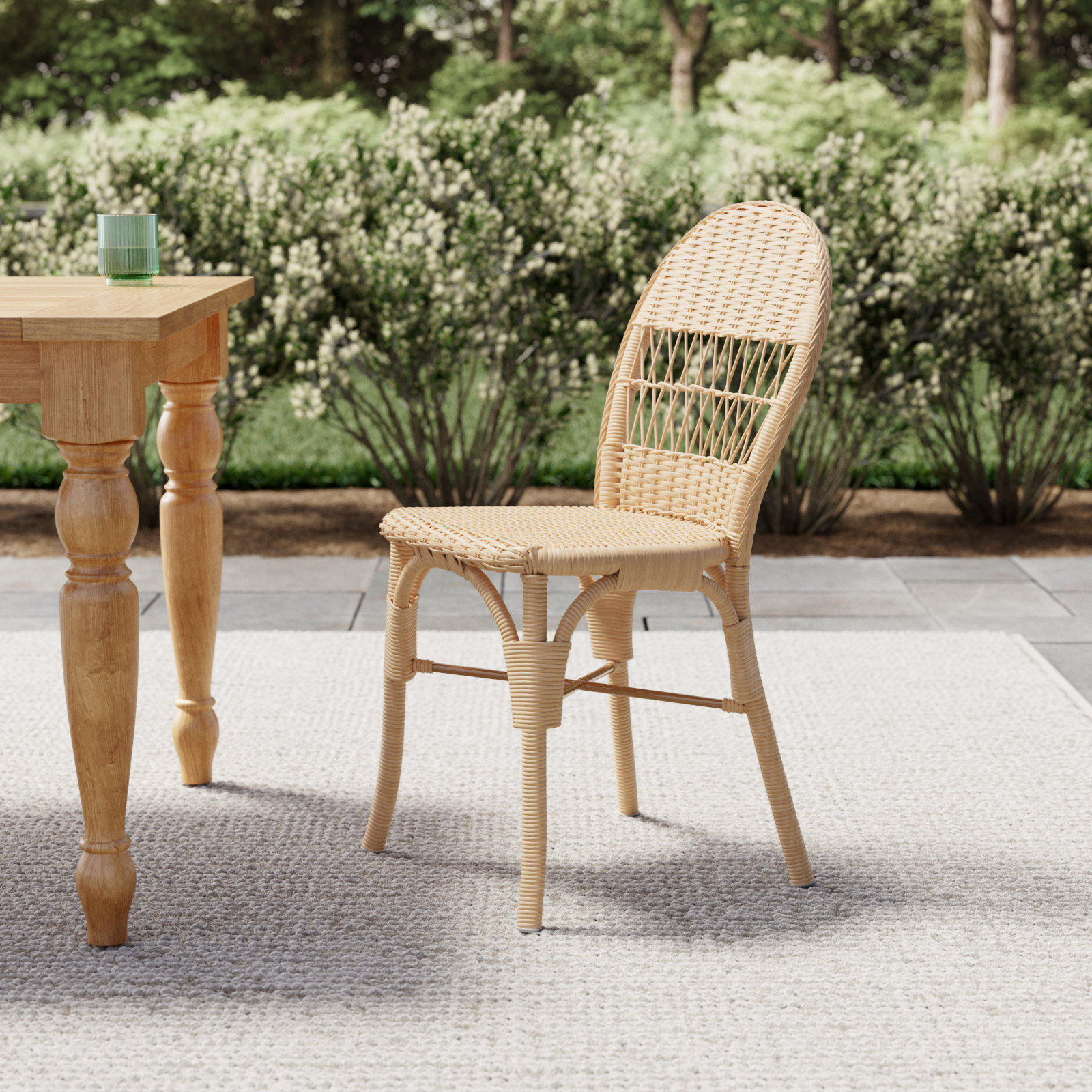 Ofelia Stackable Patio Side Chair, Natural