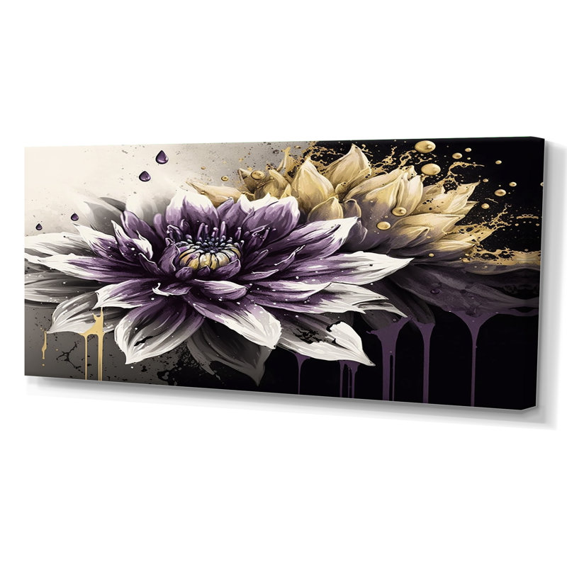 «Dahlia Flower II», reproduction sur toile, Toile tendue, H 28 po x l 60 po x P 1,5 po