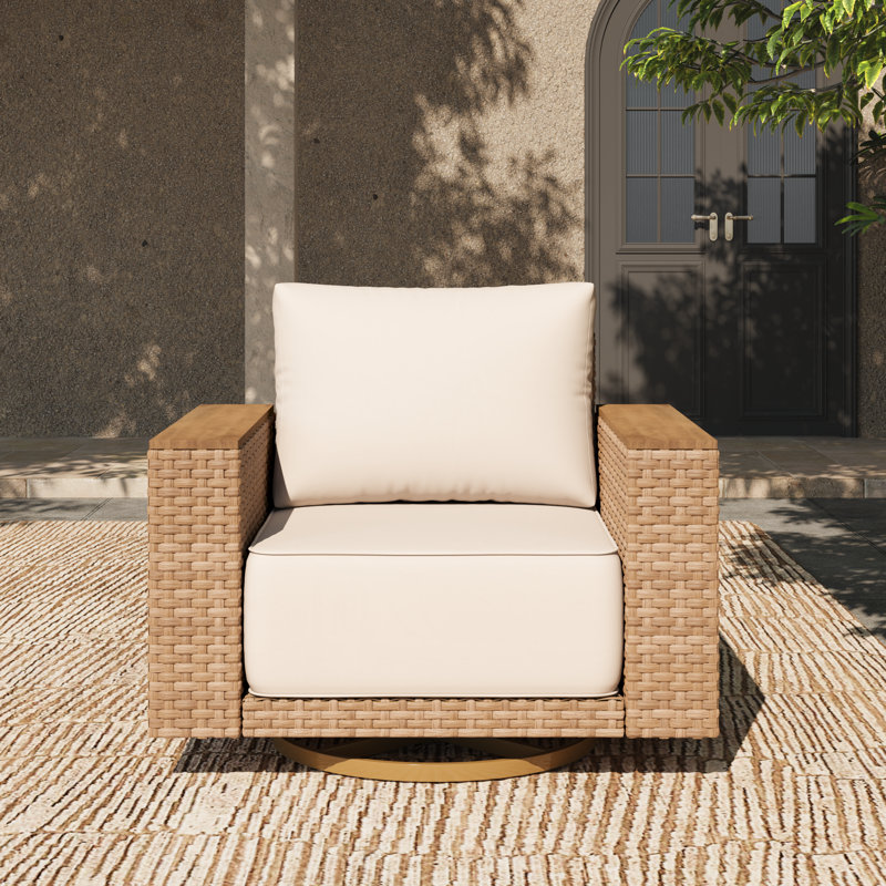 
Fauteuil pivotant simple d'extérieur avec coussin Delysa