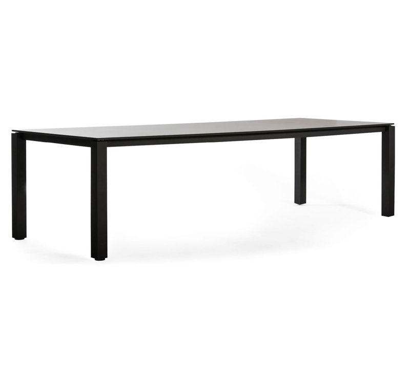 Table de salle à manger Machar, HPL anthracite / noir nordique, Anthracite, L 39,38 po x L 110,25 po x H 29,5 po