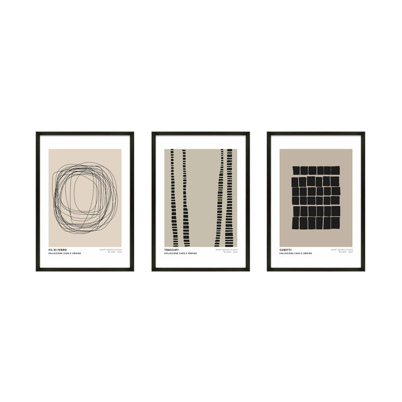 Caos E Ordine 2, Black Framed Paper, 30" H x 63" W x 1.25" D