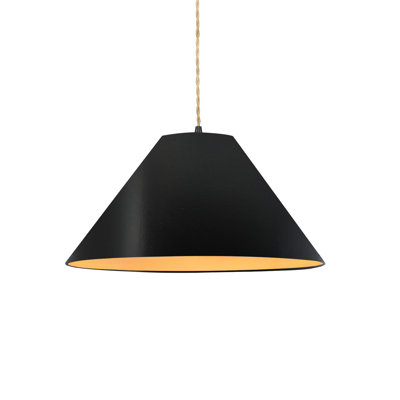 Radiance - Luminaire suspendu 1 lumière Avola - l 15 po x H 7,25 po - ampoule remplaçable - cordon torsadé beige