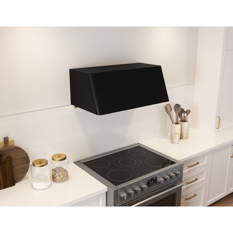 Zephyr Mesa 90 cm. Wall Mount Range Hood with LED Lights, Matte Black