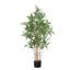 Bambou artificiel de 127 cm, plante décorative d'intérieur en pot noir, avec feuilles vertes.